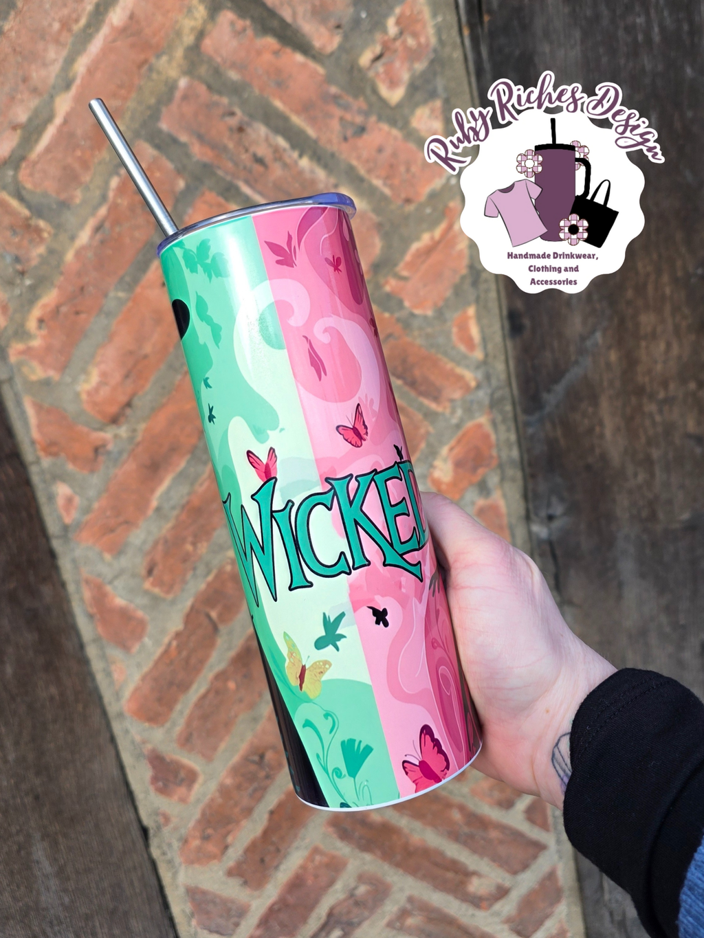 Wicked Green And Pink Double Wall Insulated Metal Tumbler