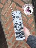 Leapord Print Coffee Design 20oz Metal Tumbler