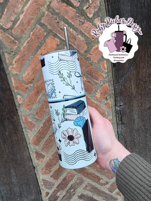 All Booked Up Double Wall Insulated Metal Tumbler