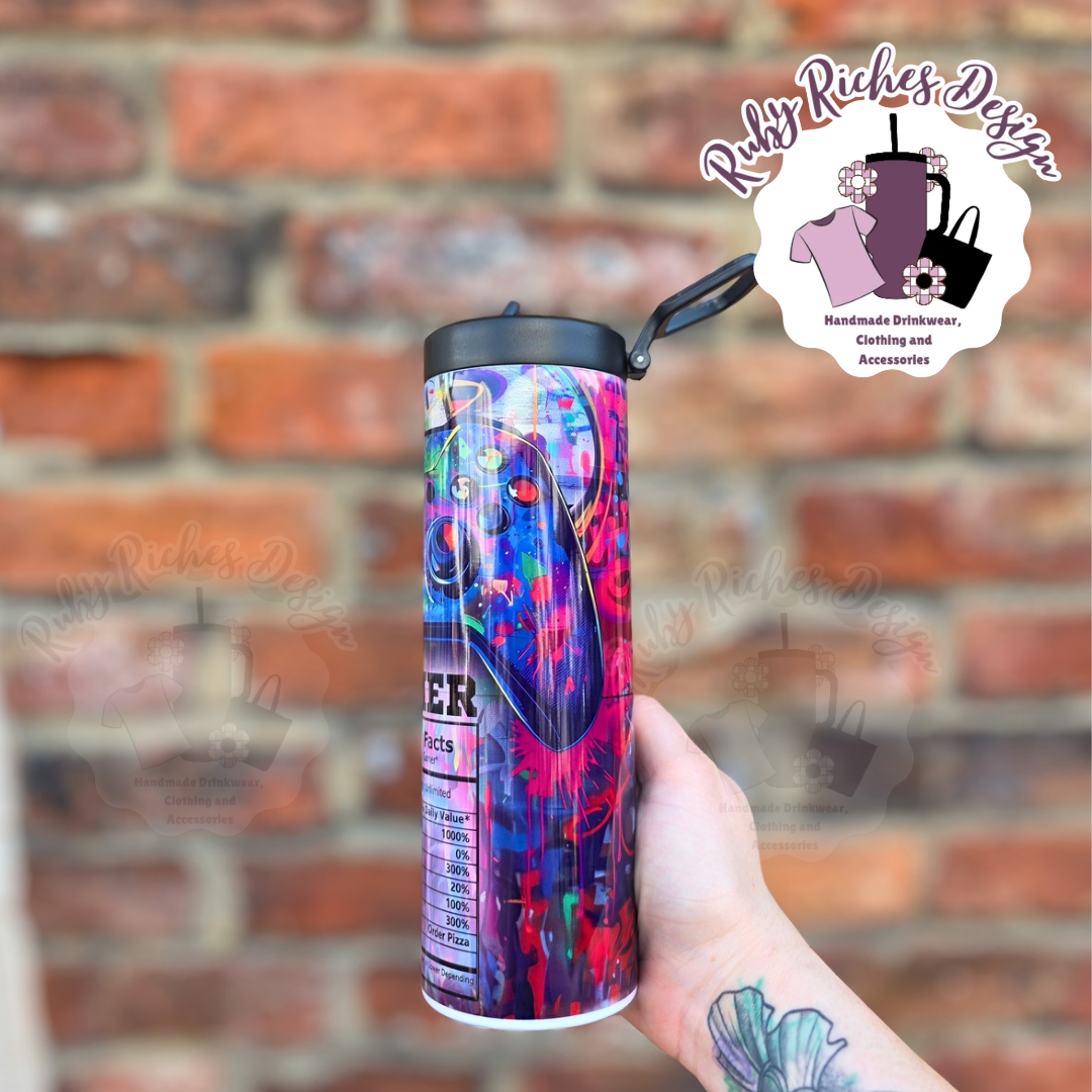 Gamer Flip Lid Double Wall Insulated Metal Bottle