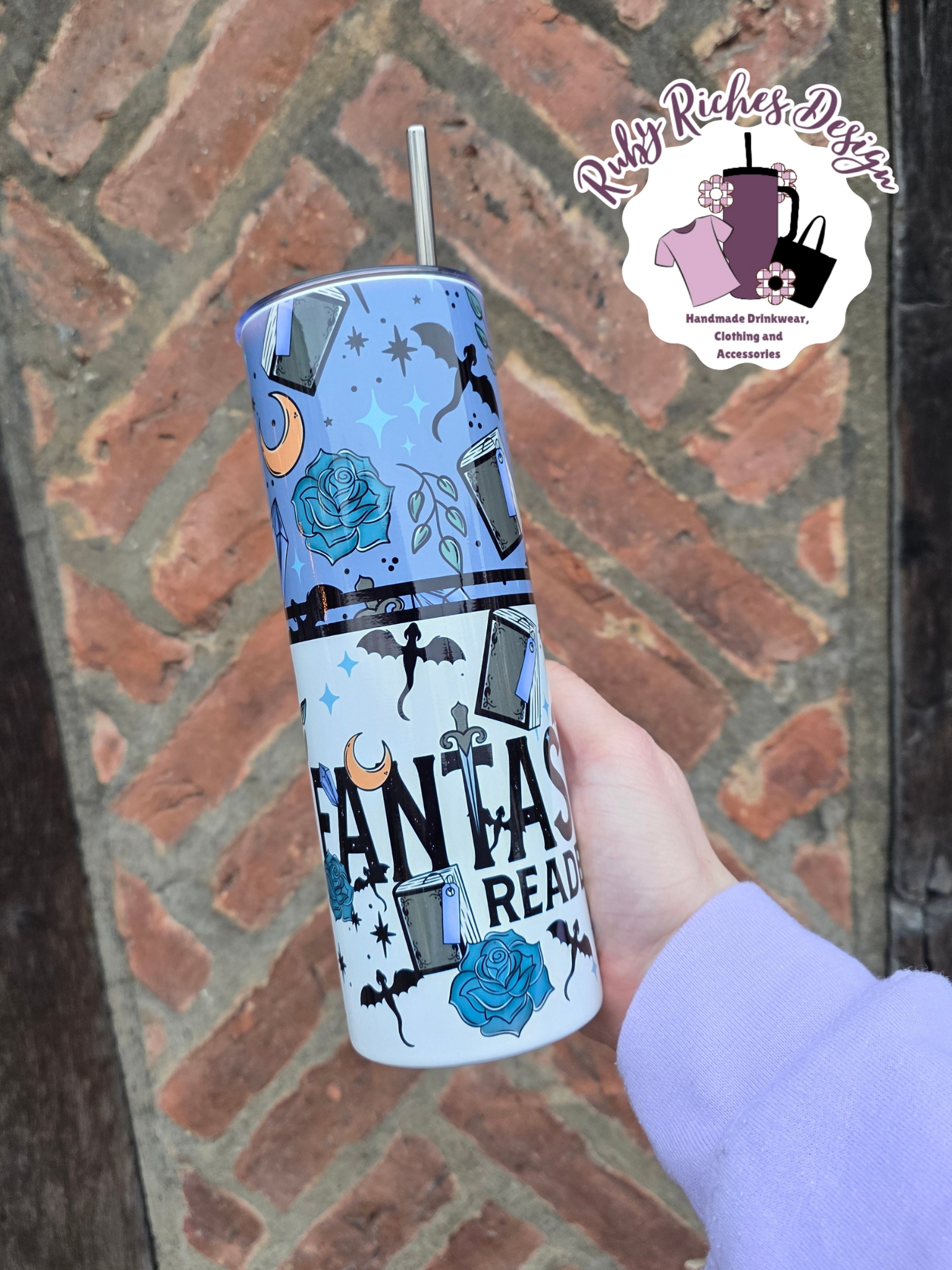 Fantasy Reader 20oz Double Wall Insulated Metal Tumbler