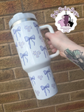 Lavender Bows & Florals 40oz Double Wall Insulated Metal Tumbler