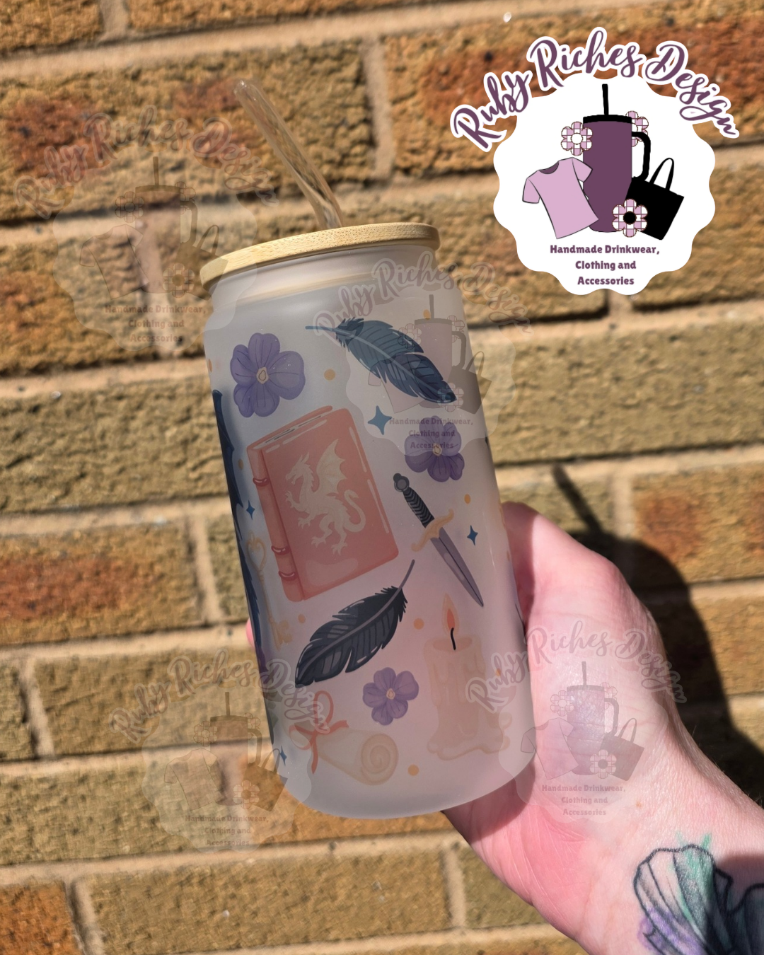 Dragon Book Club Frosted Glass Tumbler