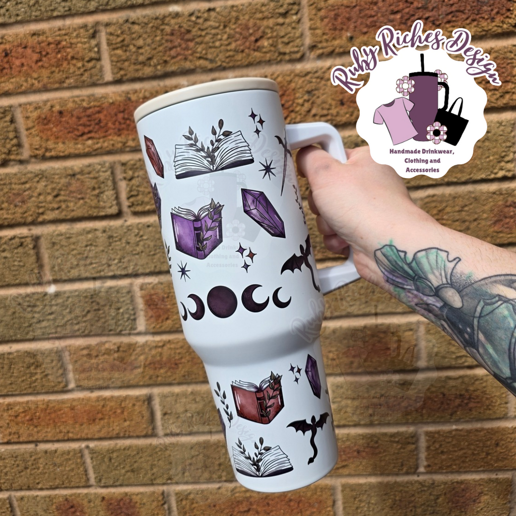 Dragon Book Theme 40oz Double Wall Metal Tumbler