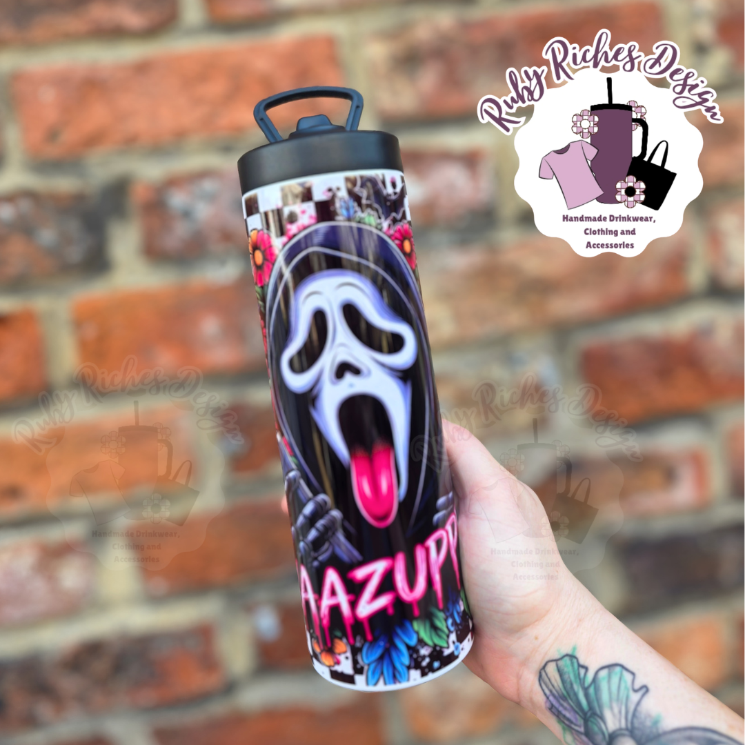 Ghost Face Wazzup Flip Lid Bottle Double Wall Insulated