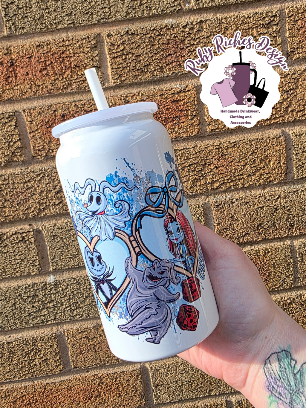 Spooky Jack Style 16oz Double Wall Insulated Metal Tumbler