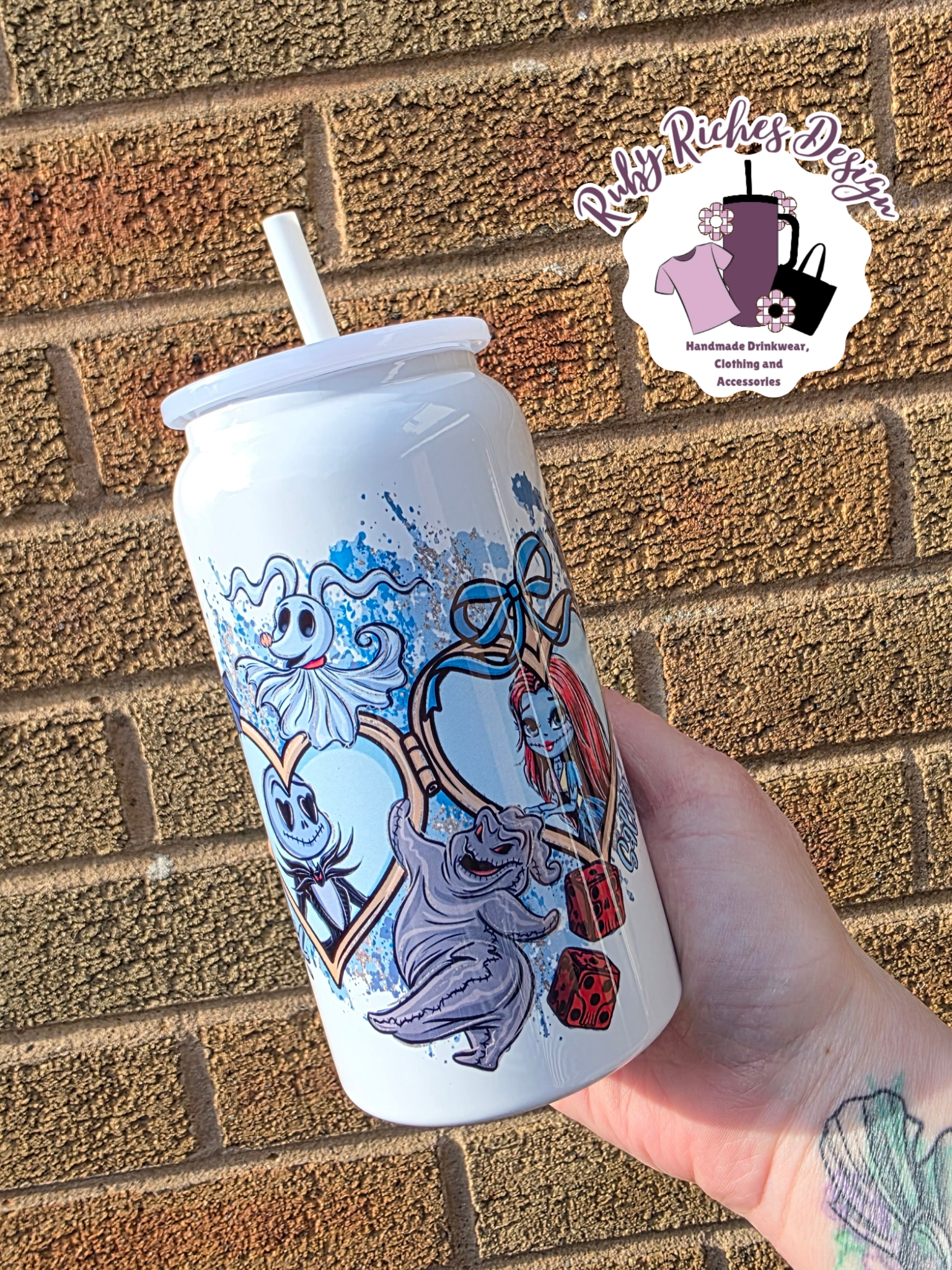 Spooky Jack Style 16oz Double Wall Insulated Metal Tumbler