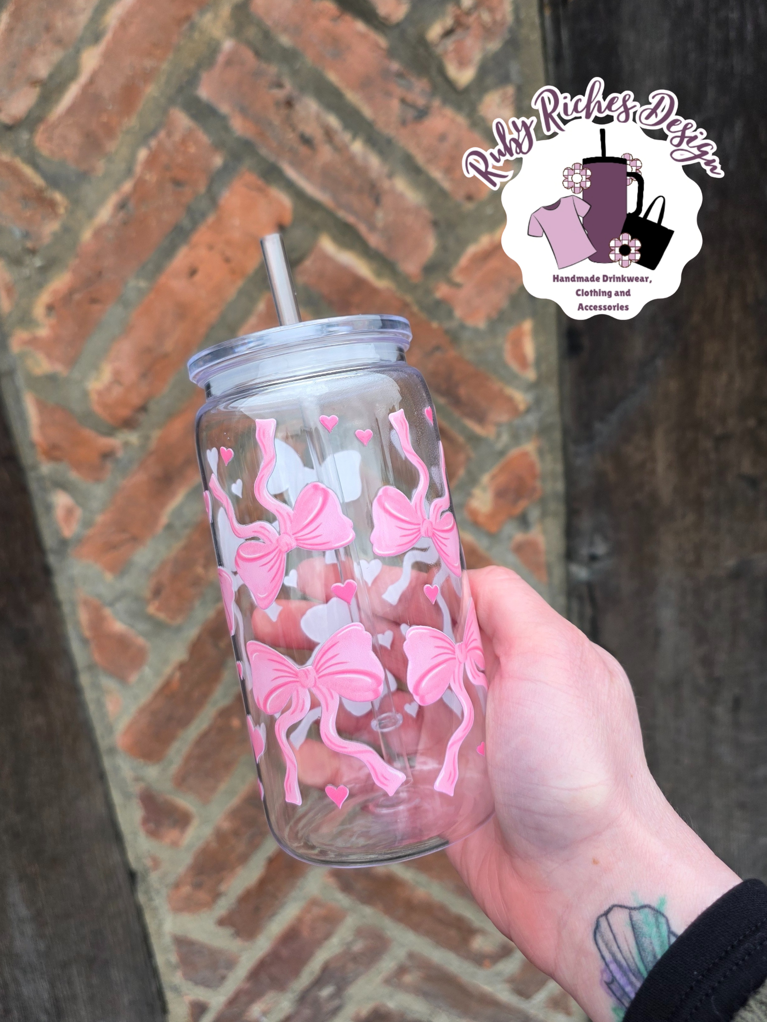Coquette Style Bows Plastic Tumbler