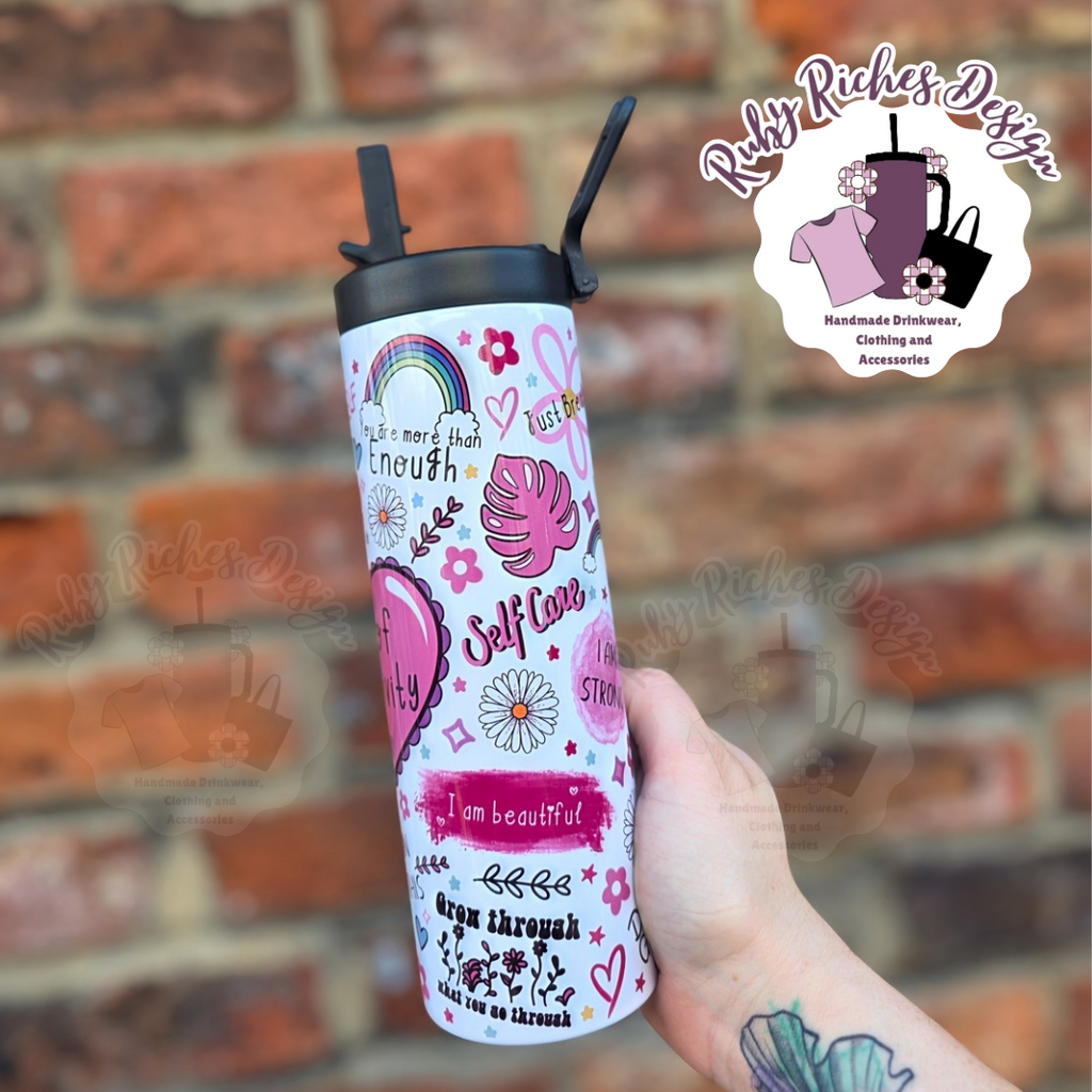 Cup Of Positivy Flip Lid Meatal bottle, with Double wall Insulation
