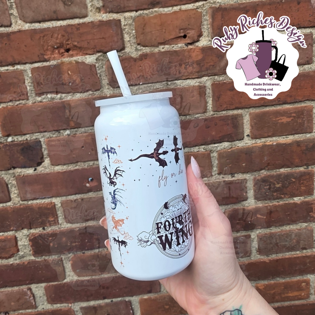 Fourth Wing Theme 16oz Double Wall Insulated Metal Tumbler