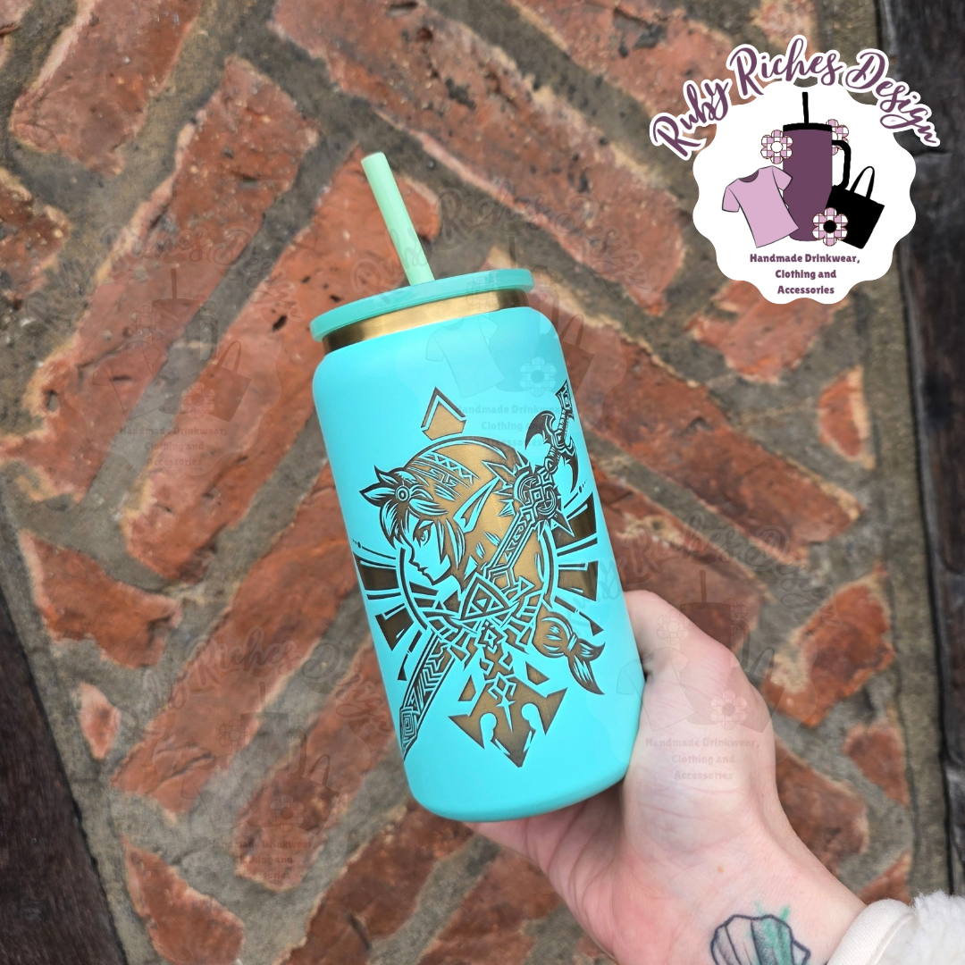 Zelda Theme Gold Plated Engraved Metal Tumbler