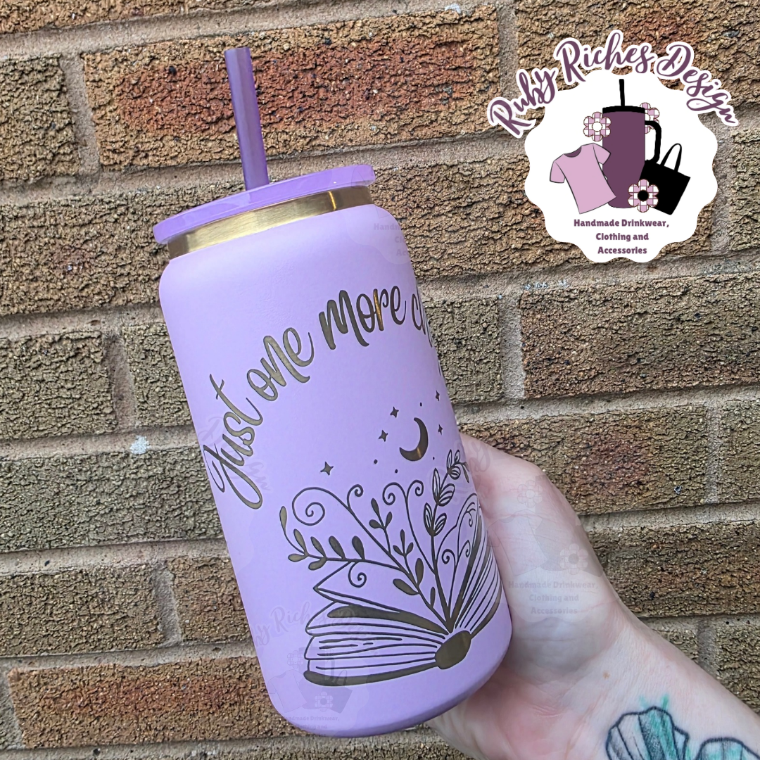 Gold Plated Just one more chapter Engraved 16oz Metal Tumbler