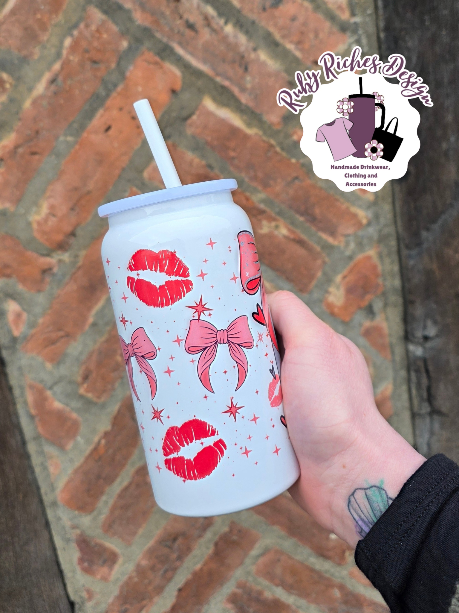 Diet Drink Bow Theme 16oz Double Wall Insulated Metal Tumbler