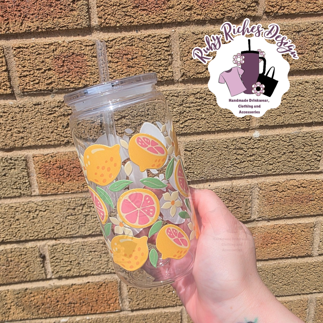 Lovely Lemons Theme 16oz Vaccum Lid Tumbler