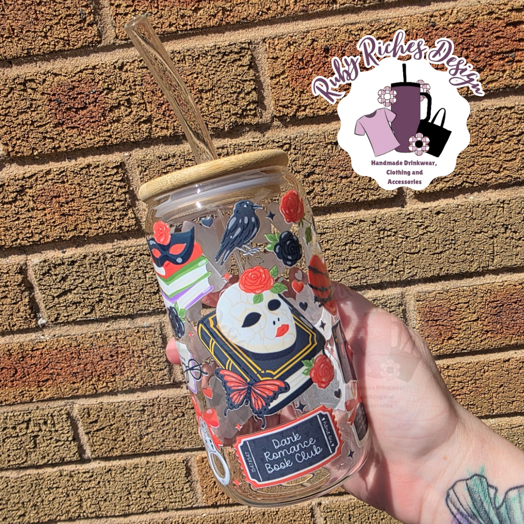 Dark Romance Theme Glass Tumbler