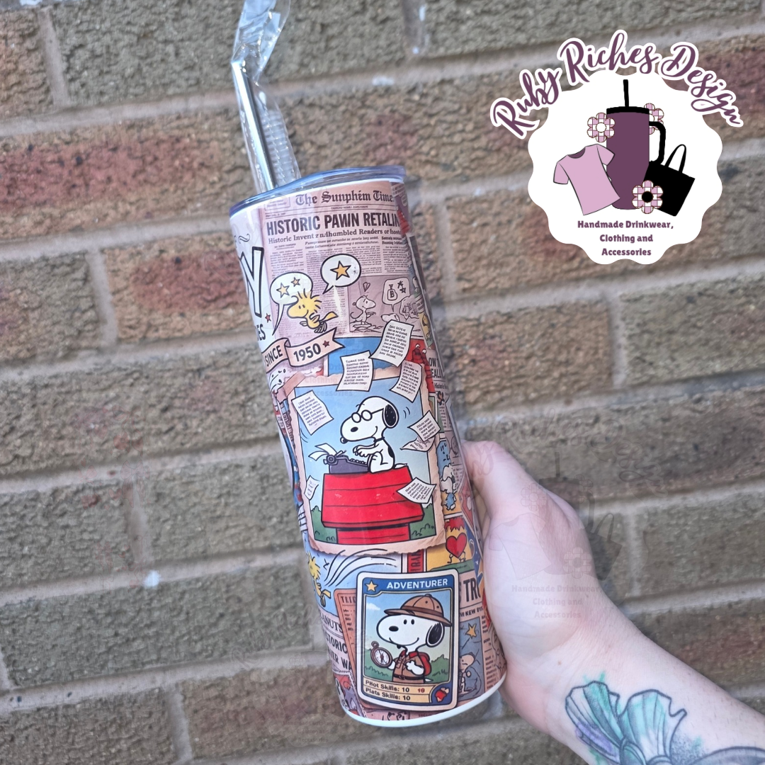 Retro Dog Theme 20oz Double Wall Insulated Metal Tumbler