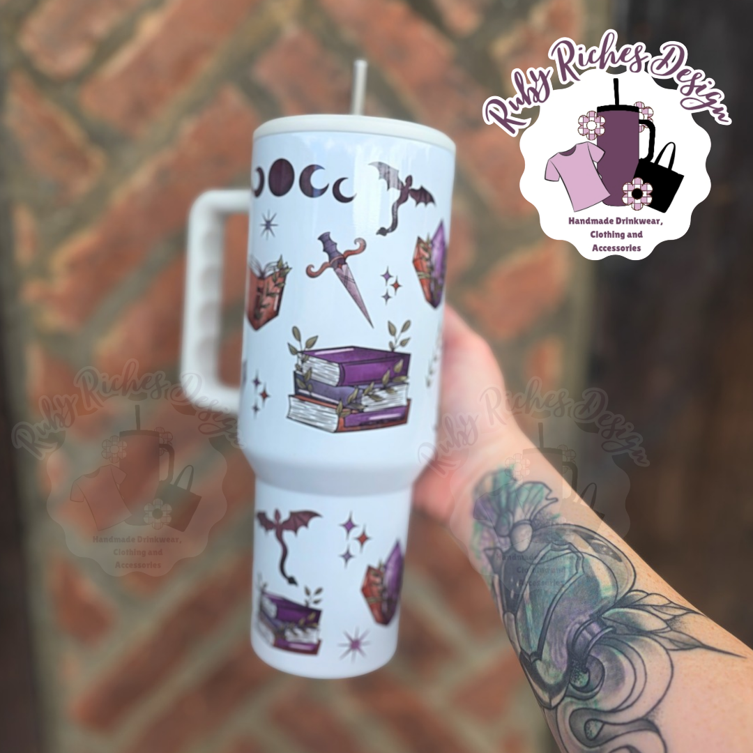 Dragon Book Theme 40oz Double Wall Metal Tumbler