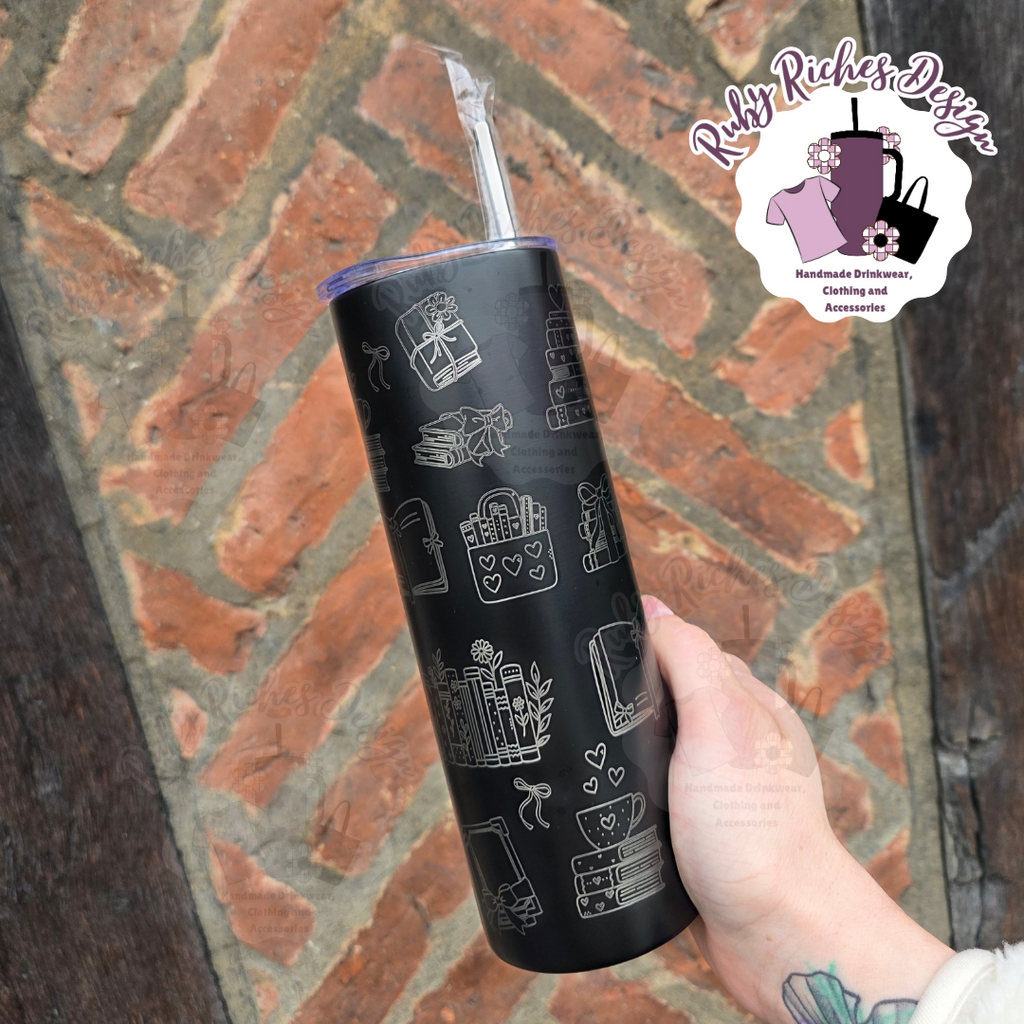 Just One More Chapter Engraved 20oz Double Wall Insulated Metal Tumbler