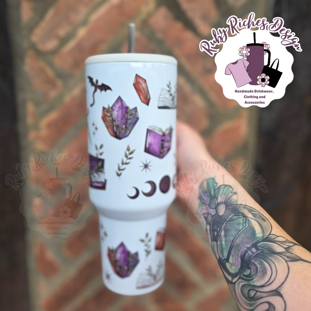 Dragon Book Theme 40oz Double Wall Metal Tumbler