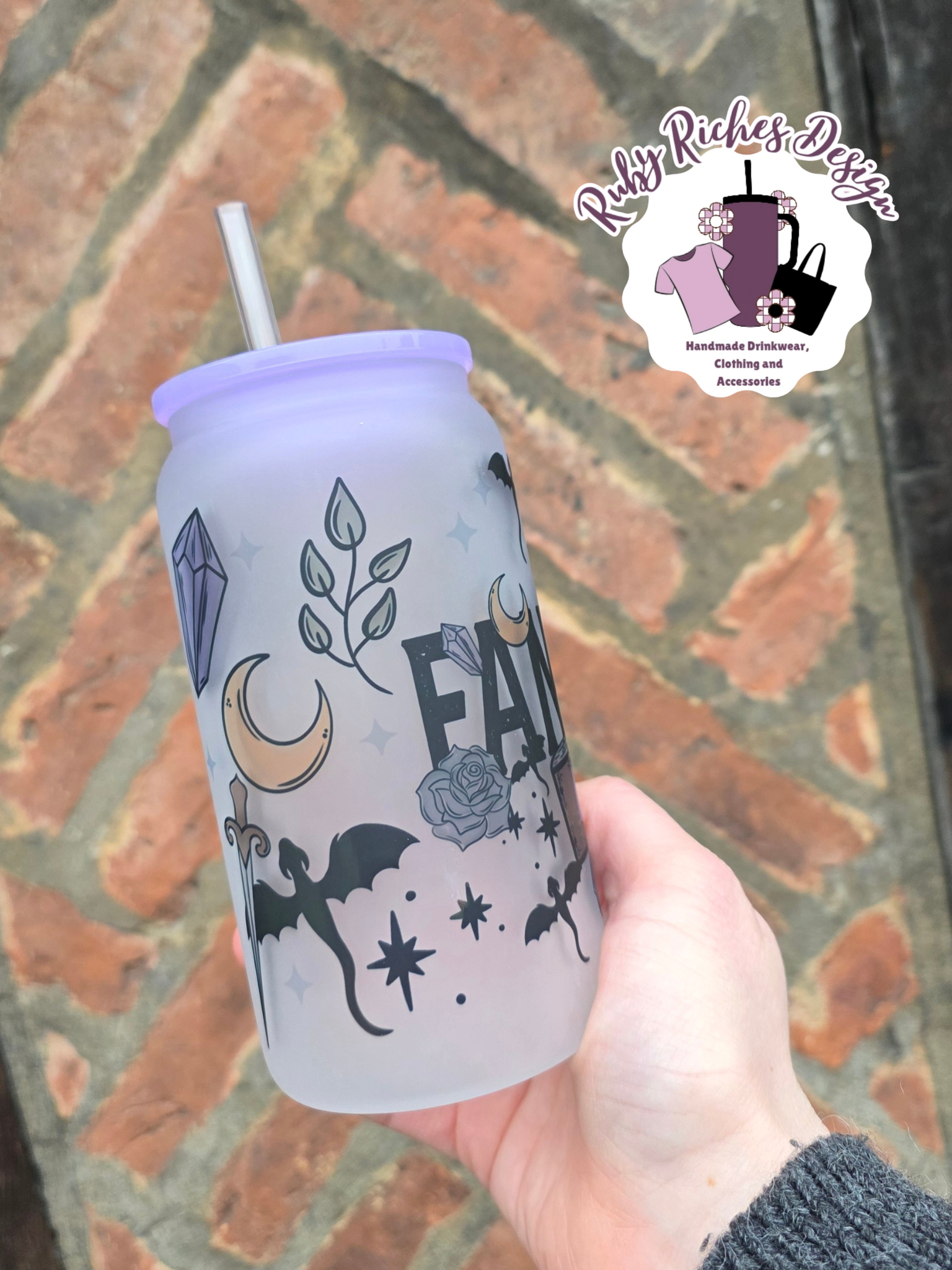 Fantasy Reader Frosted Glass Tumbler