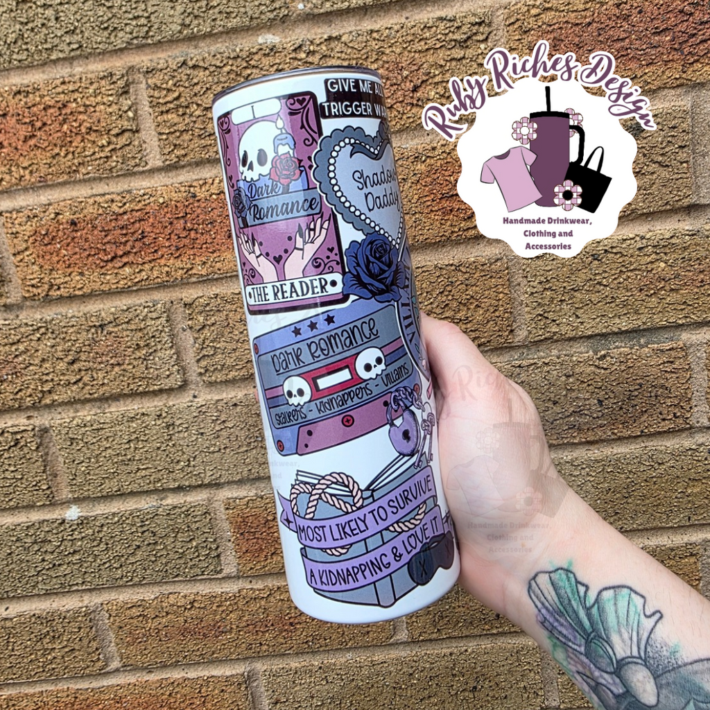 Villan Lovers White Background 20oz Double Wall Insulated Metal Tumbler