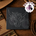 Highland Cow Engraved Coaster