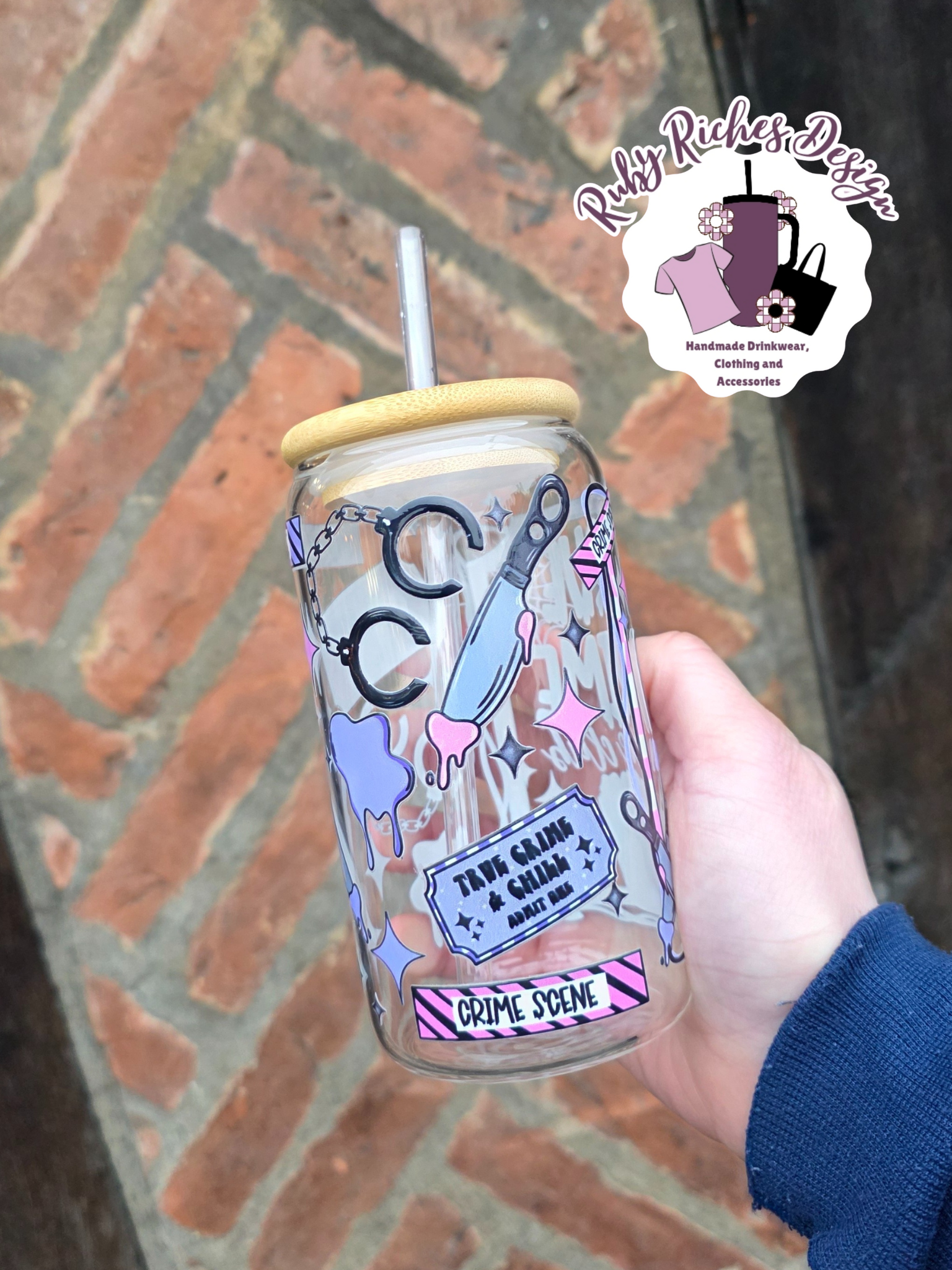 True Crime Addict Glass Tumbler