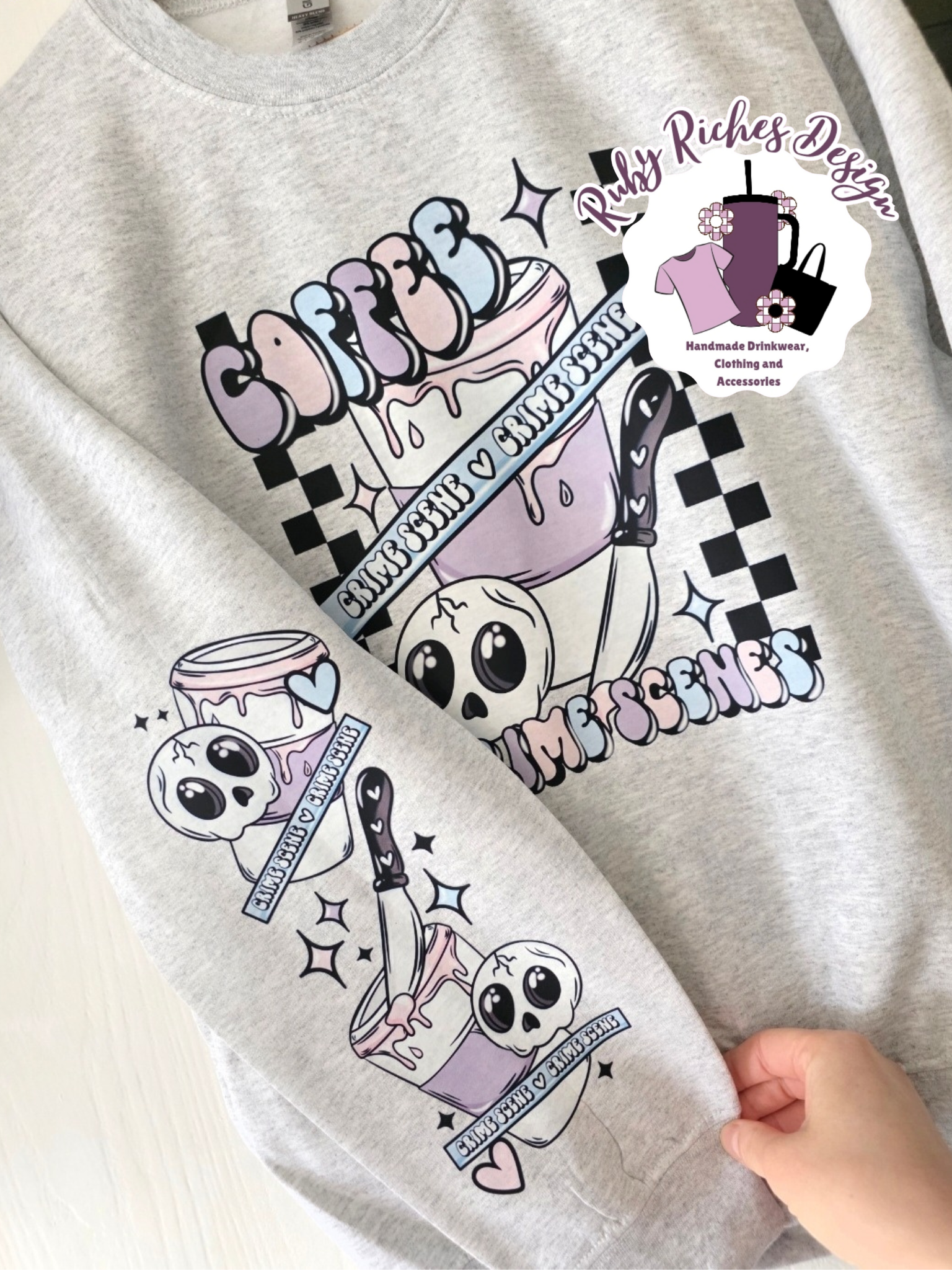 Coffee And CrimeScenes Design Sweatshirt