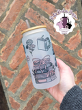 Books And Bows Frosted Glass Tumbler With Bamboo Lid