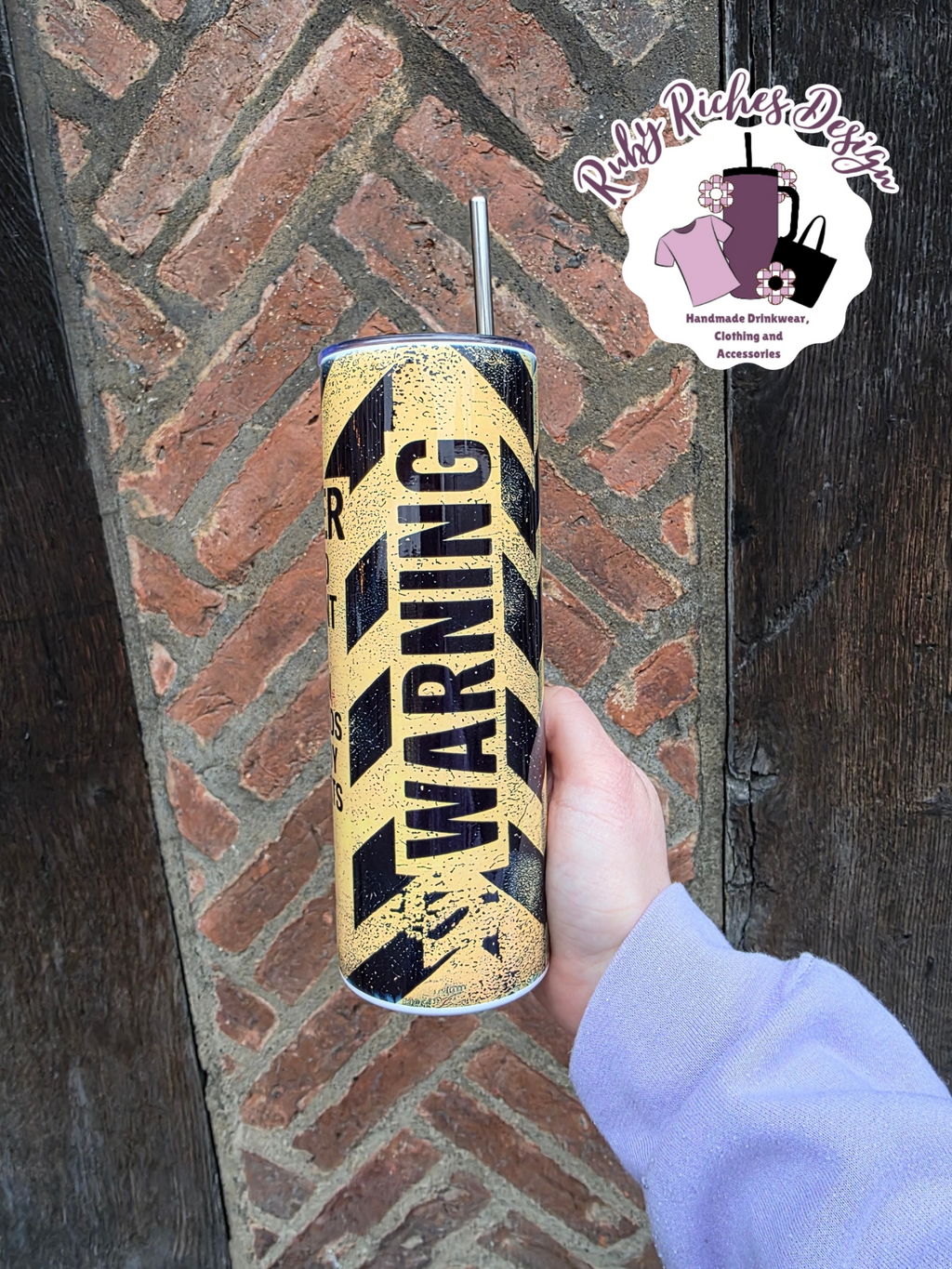 Danger Warning To Avoid Arguments Funny 20oz Double Wall Insulated Metal Tumbler