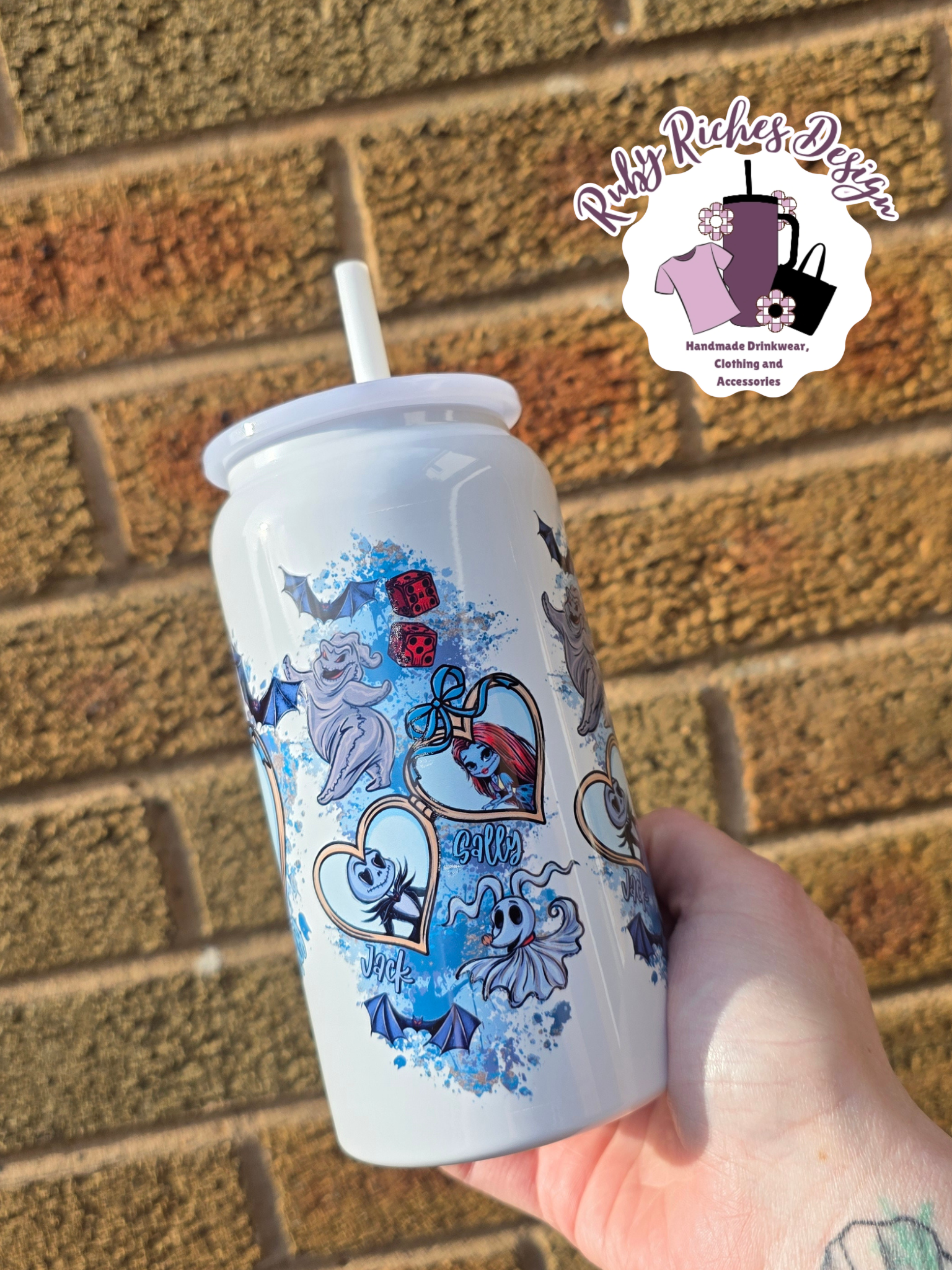 Spooky Jack Style 16oz Double Wall Insulated Metal Tumbler