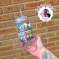 Fueled By Fizzy Drinks 16oz Vaccum Lid Plastic Tumbler