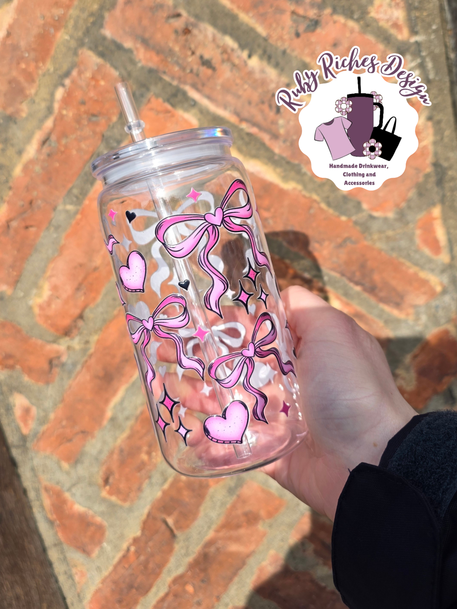 Hears & Bows 16oz plastic tumbler