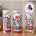 Custom Name Teacher 20oz Metal Tumbler with Double wall insulation and a metal straw