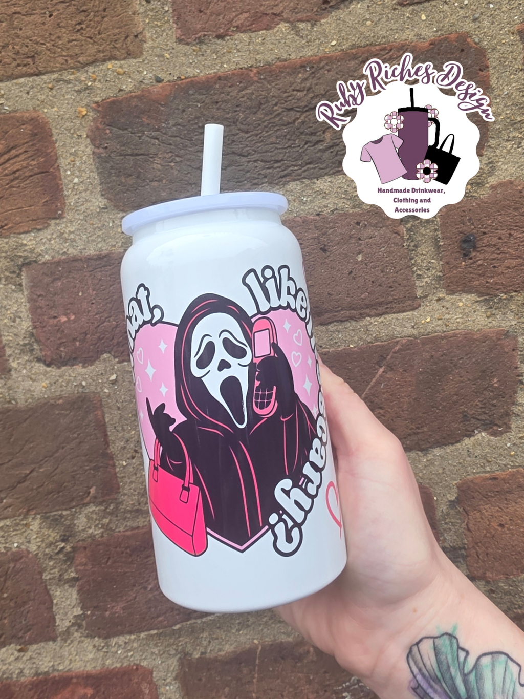 Ghost Face 16oz Double Wall Insulated Metal Tumbler