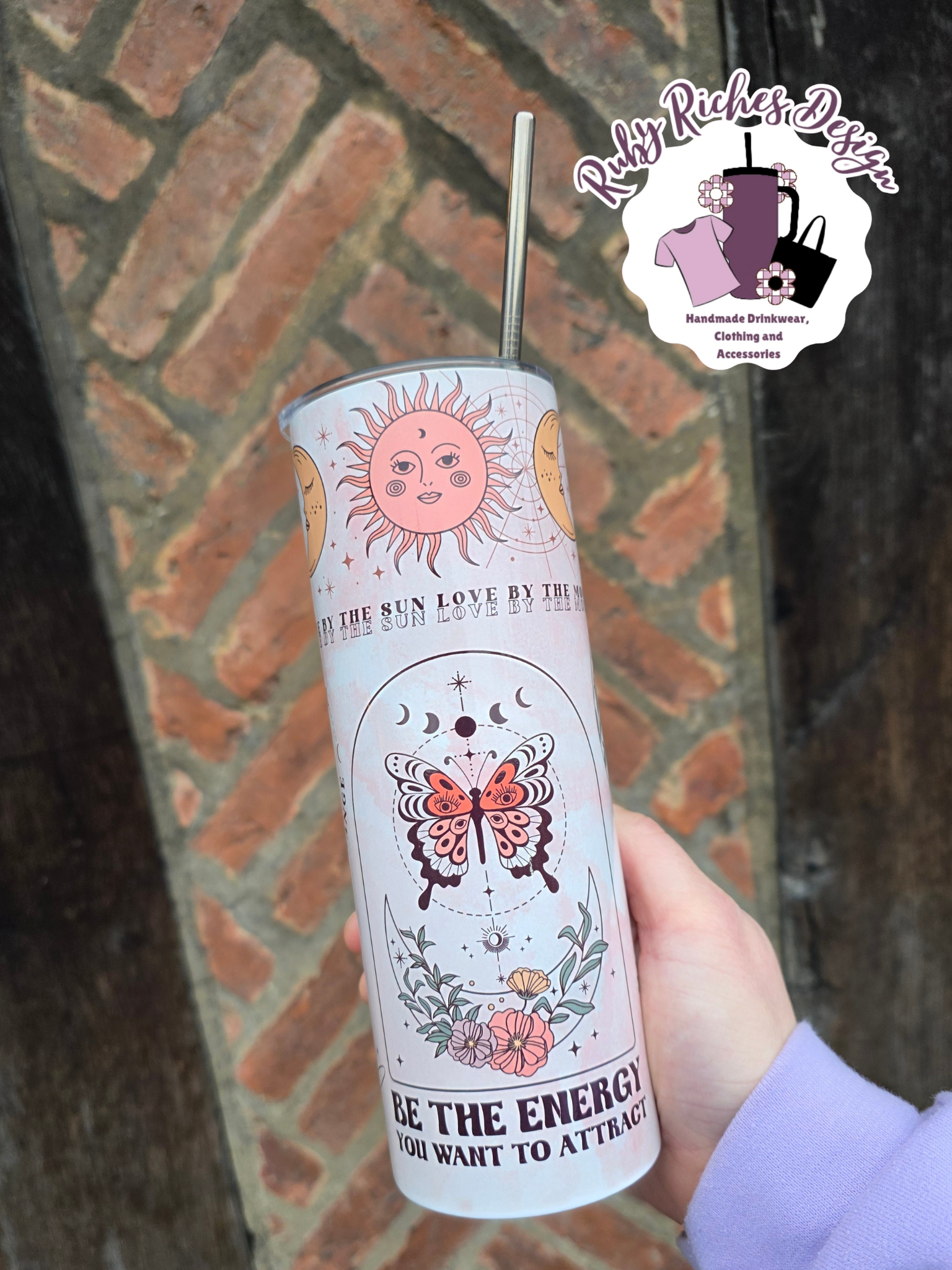 Be The Energy Positivity Theme 20oz Double Wall Insulated Metal Tumbler