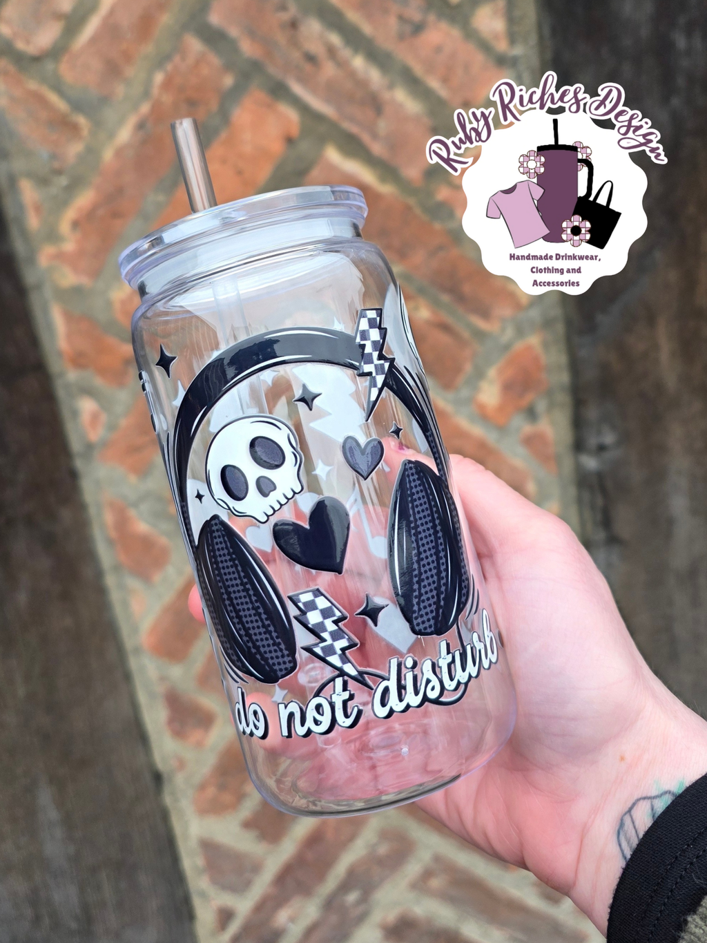 Do Not Disturb Headphones Theme Plastic Tumbler