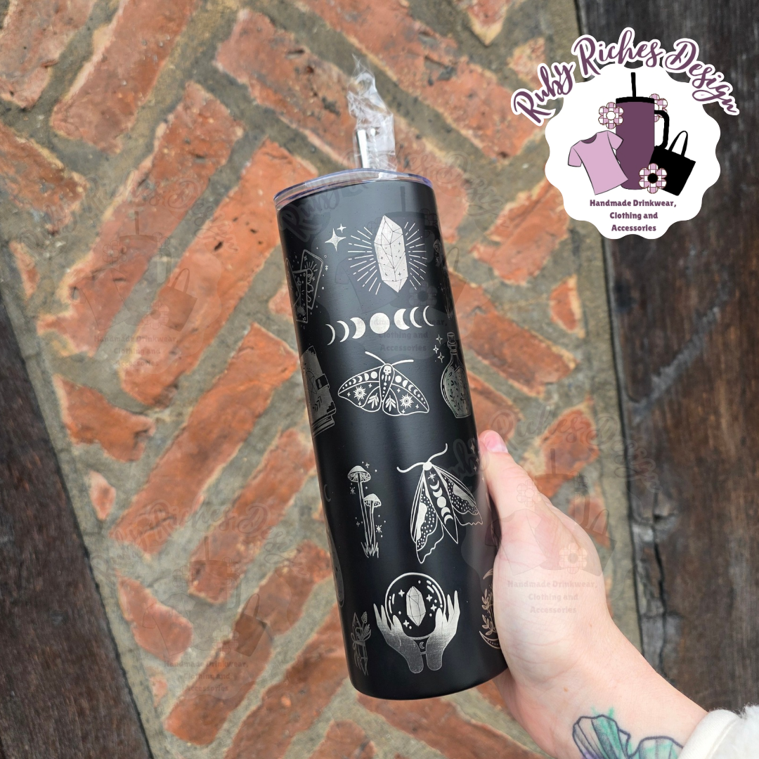 Witchy Theme Engraved 20oz Double Wall Insulated Metal Tumbler