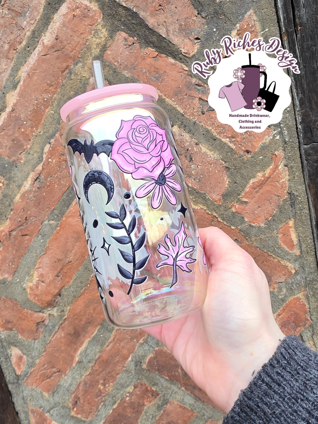 Holographic Glass Ghost Tumbler