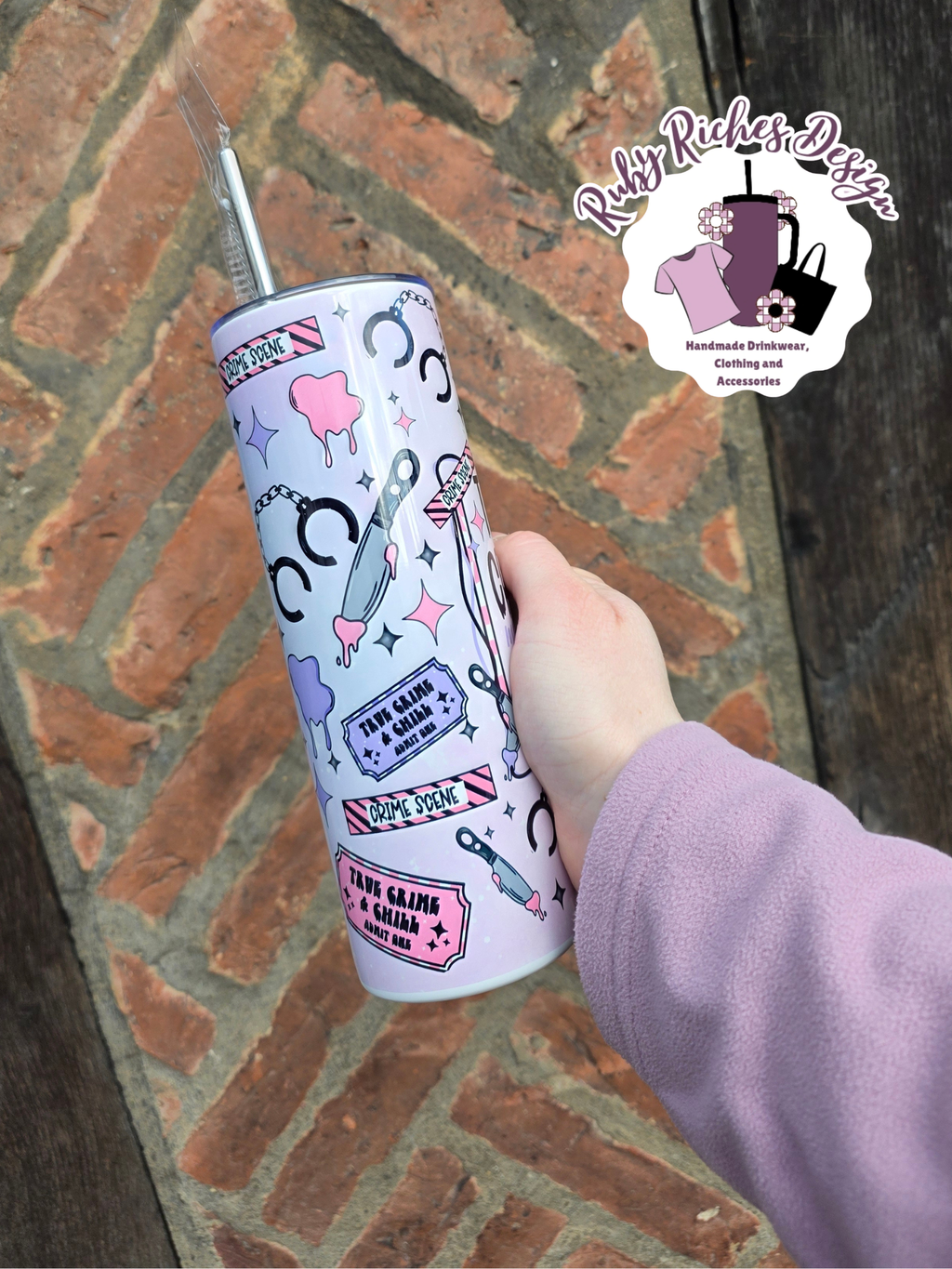 True Crime Theme 20oz Double Wall Insulated Metal tumbler