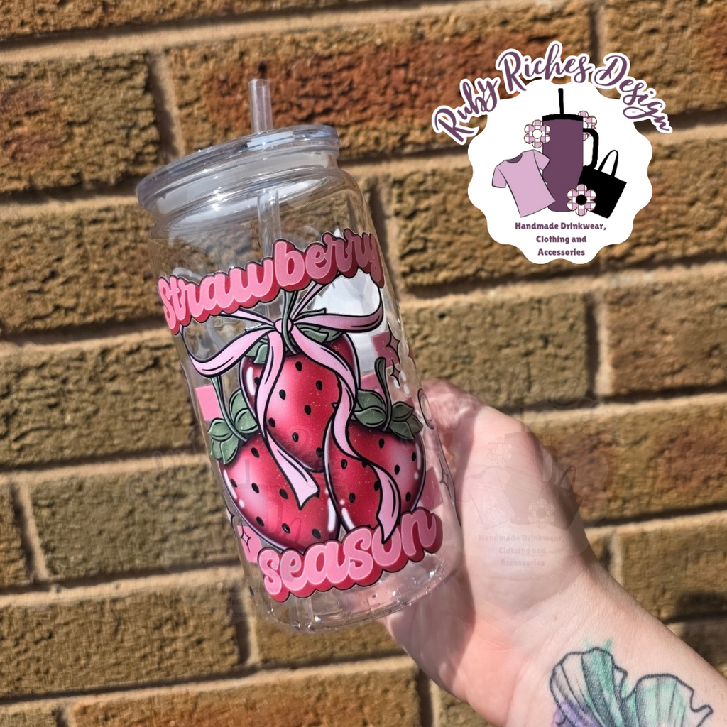 Strawberry Season Plastic Tumbler 16oz