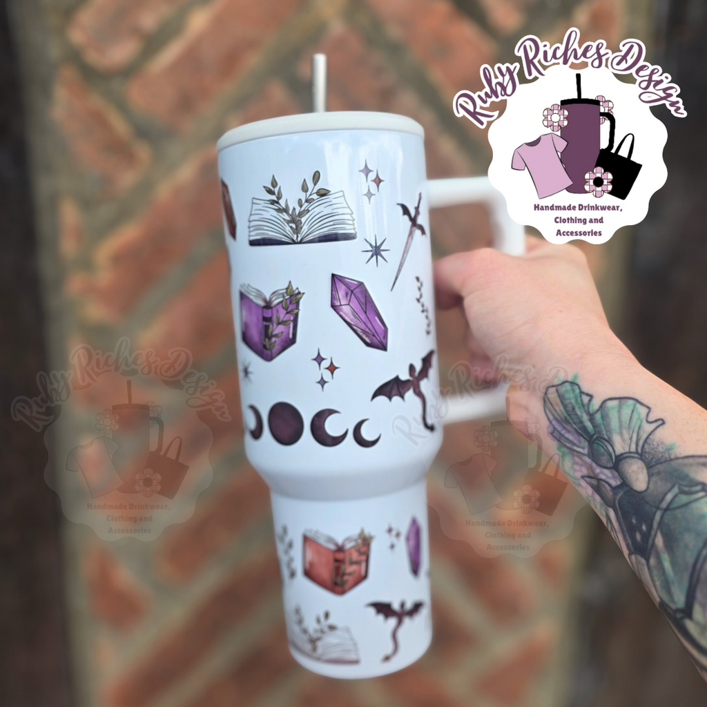 Dragon Book Theme 40oz Double Wall Metal Tumbler