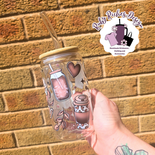 Coffee Theme Glass Tumbler