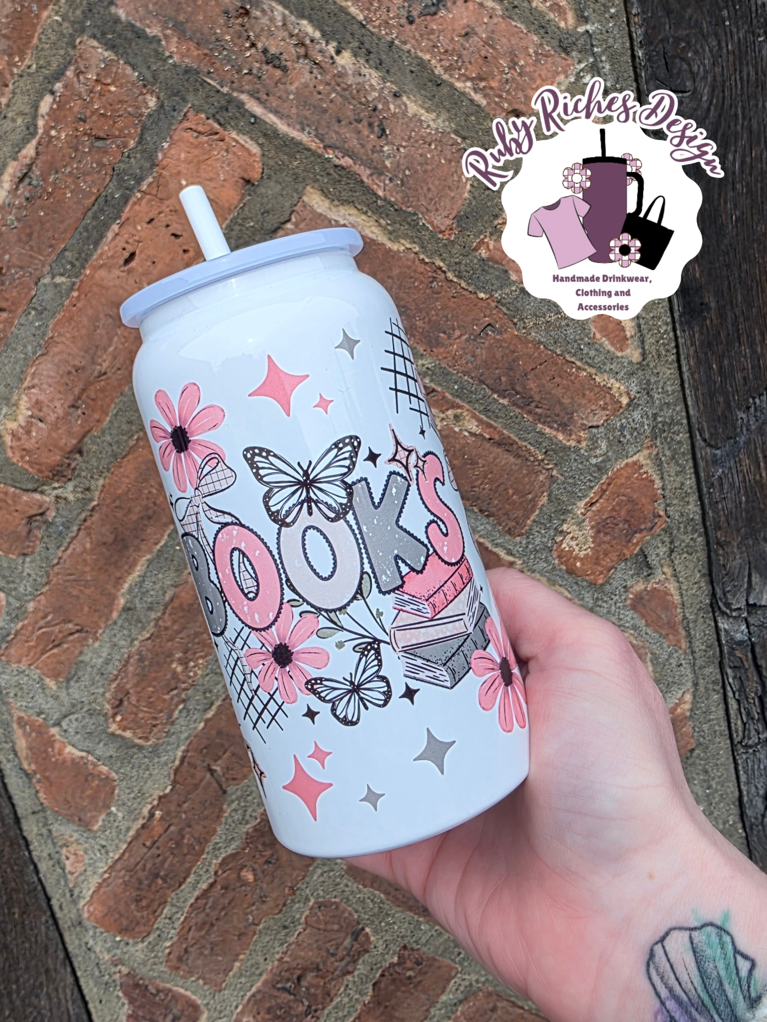 Sage Books Theme 16oz Double Wall Insulated Metal Tumbler